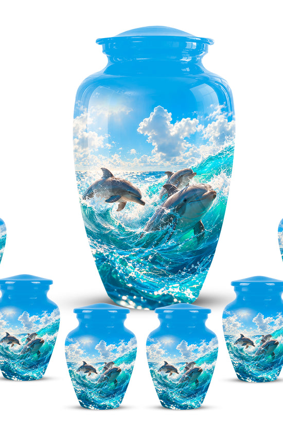 Dolphin Cremation Urns For Ashes - Leaping Dolphin Ocean Urns For Ashes