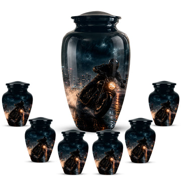 10 inch Large Urn with 6 Keepsake 3 inch