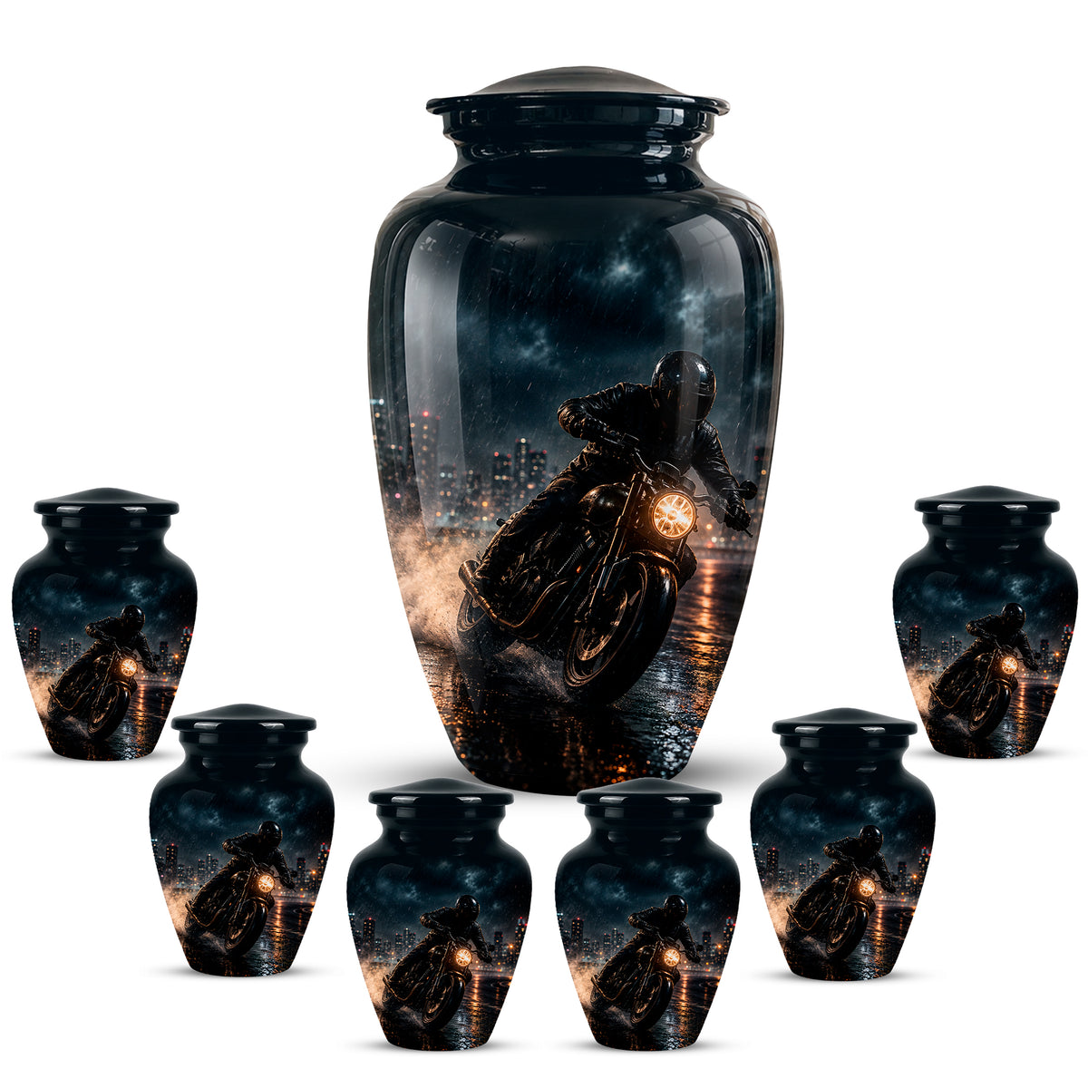 Personalized Biker Cremation Urn – Motorcycle Rider Memorial Tribute
