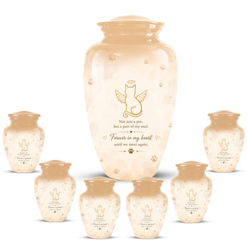 10 inch Large Urn with 6 Keepsake 3 inch