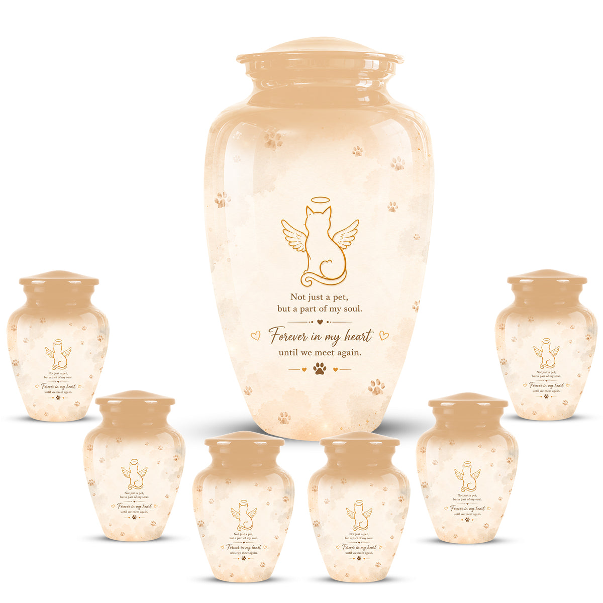 Personalized Cat Cremation Aluminum Urn – Artistic Pet Ashes Memorial