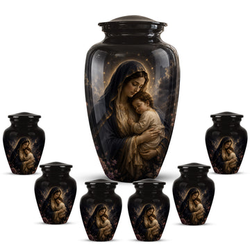 10 inch Large Urn with 6 Keepsake 3 inch