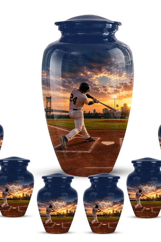 Personalized Baseball Hitter Cremation Urn - Handcrafted Urn For Athletes Ashes