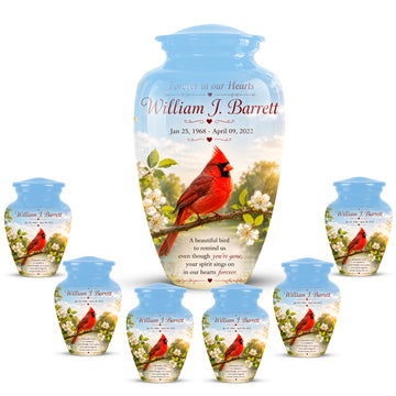 10 inch Large Urn with 6 Keepsake 3 inch