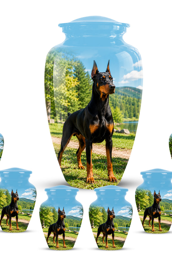 Custom Doberman Pinscher Memorial Urn – Elegant Aluminum Tribute For Ashes