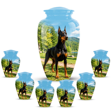 10 inch Large Urn with 6 Keepsake 3 inch