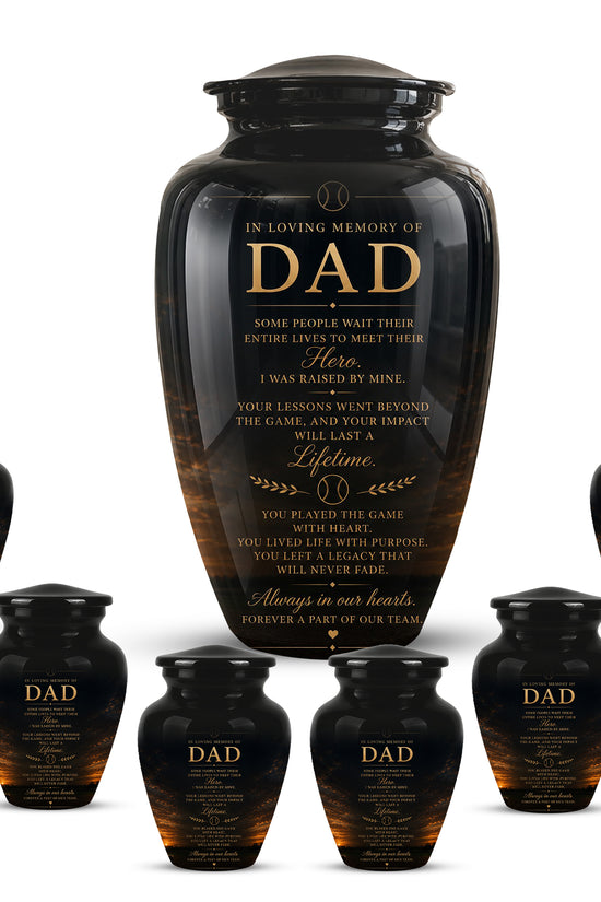 Personalized Black Urns For Dad - Quotes Aluminum Memorial Urns For Father