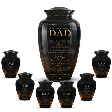 10 inch Large Urn with 6 Keepsake 3 inch