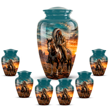 10 inch Large Urn with 6 Keepsake 3 inch