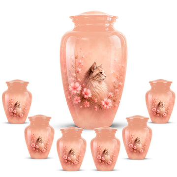 10 inch Large Urn with 6 Keepsake 3 inch