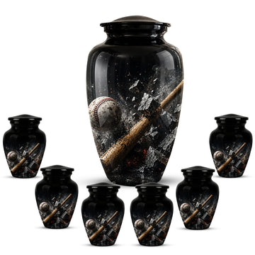 10 inch Large Urn with 6 Keepsake 3 inch