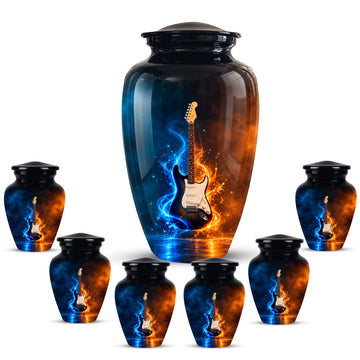 10 inch Large Urn with 6 Keepsake 3 inch