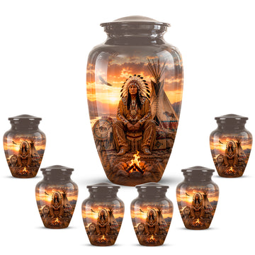 10 inch Large Urn with 6 Keepsake 3 inch