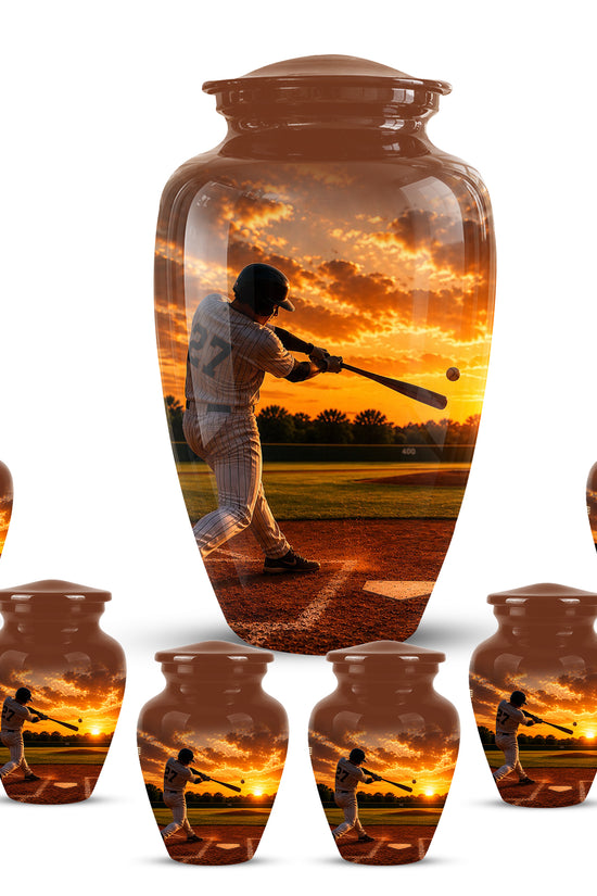 Personalized Baseball Hitters Cremation Urn - Handcrafted Memorial Urns For Ashes