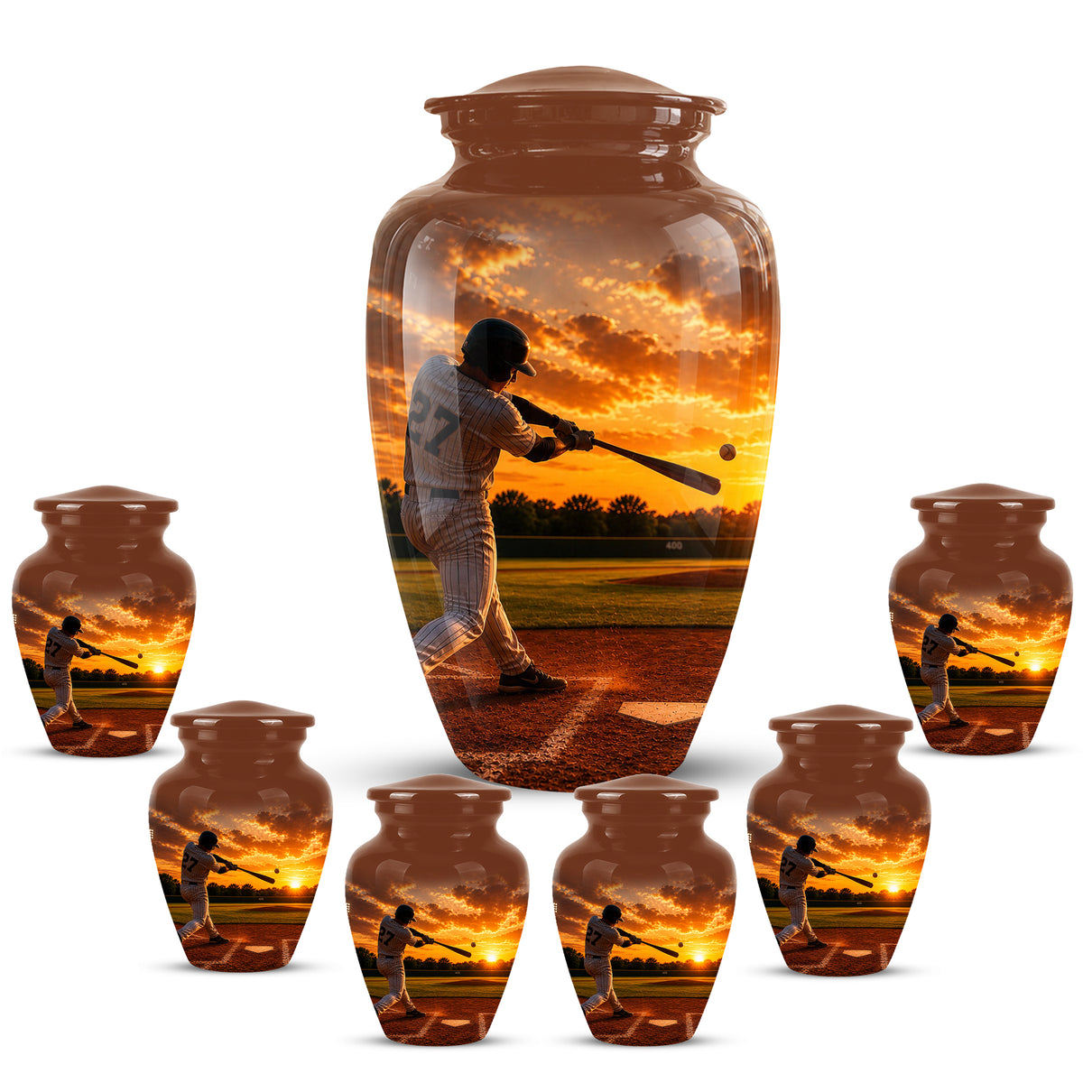 Personalized Baseball Hitters Cremation Urn - Handcrafted Memorial Urns For Ashes