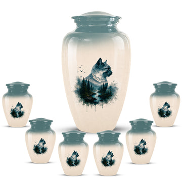 10 inch Large Urn with 6 Keepsake 3 inch