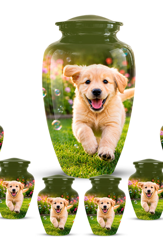 Playful Pet Puppy Cremation Urn - Custom Memorial Urns For Dog Ashes