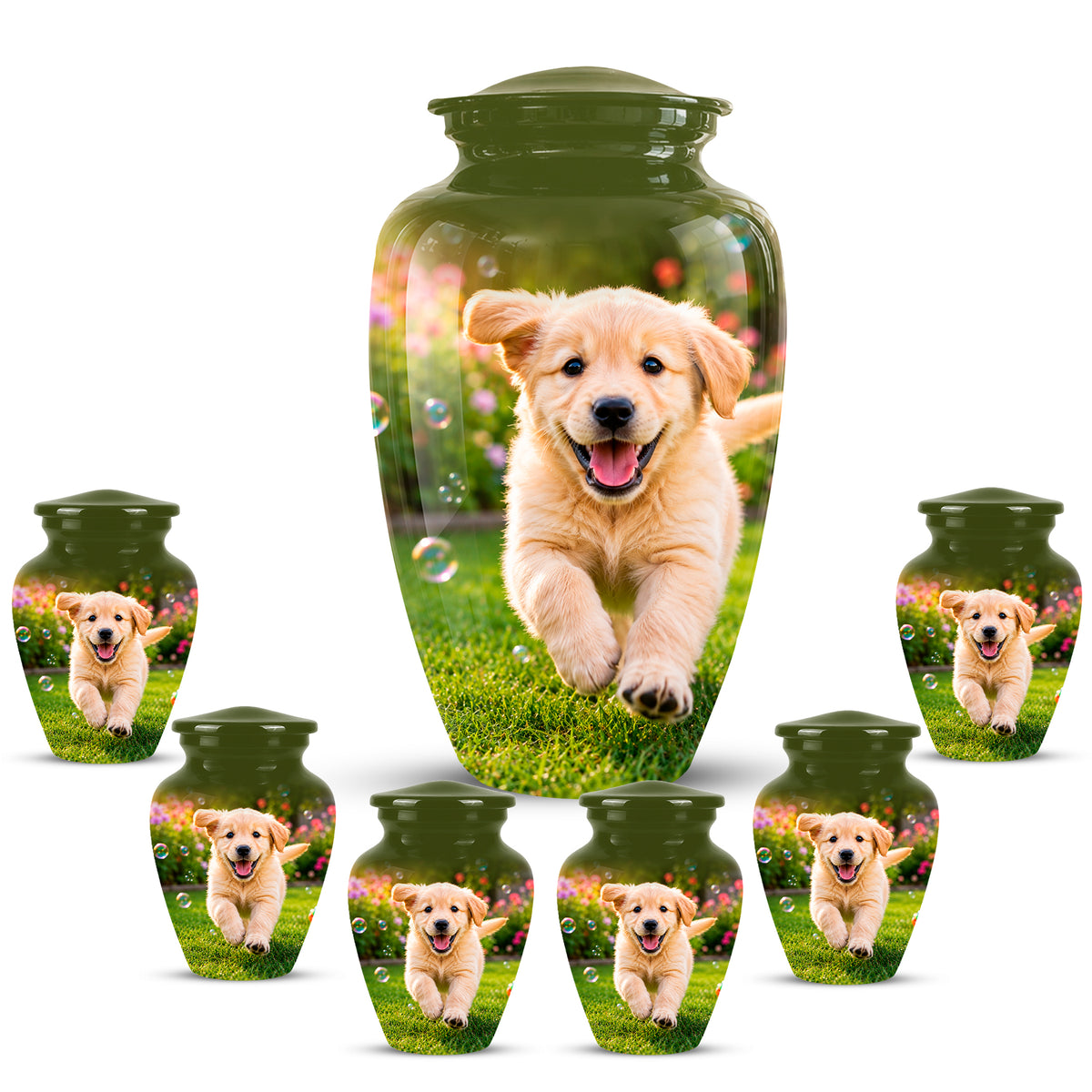 Playful Pet Puppy Cremation Urn - Custom Memorial Urns For Dog Ashes