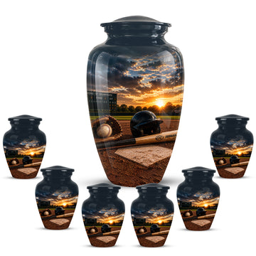 10 inch Large Urn with 6 Keepsake 3 inch