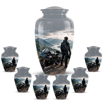 10 inch Large Urn with 6 Keepsake 3 inch