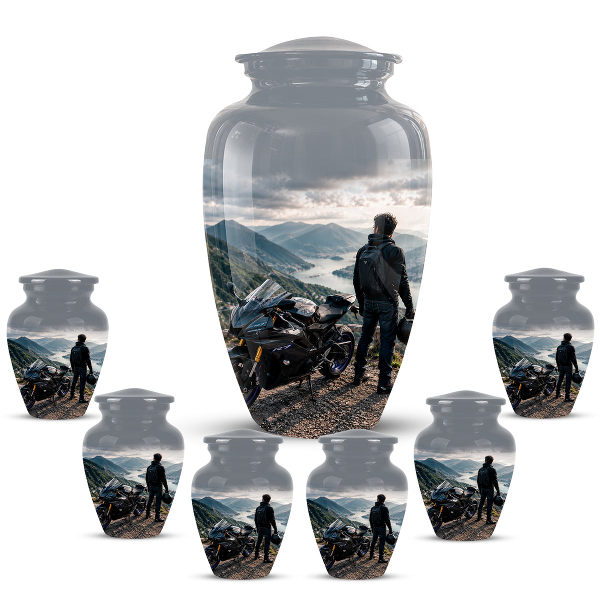 Mountain Rider Cremation Urn - Peaceful Tribute Urns For Motorbike Rider's Ashes