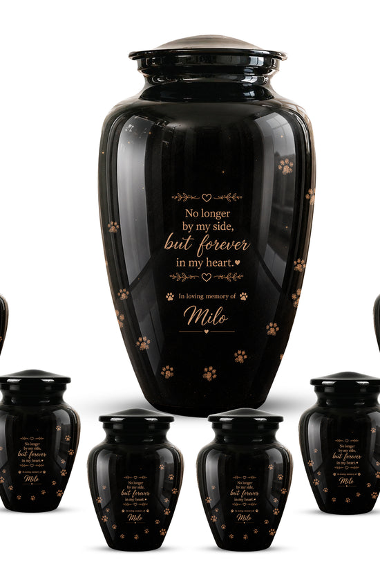 Personalized Black Cat Memorial Urn – Engraved Quote & Paw Prints For Ashes