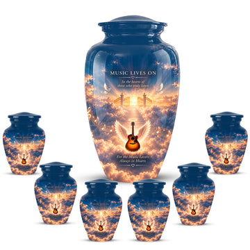 10 inch Large Urn with 6 Keepsake 3 inch