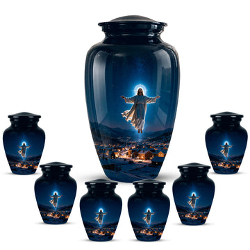 10 inch Large Urn with 6 Keepsake 3 inch
