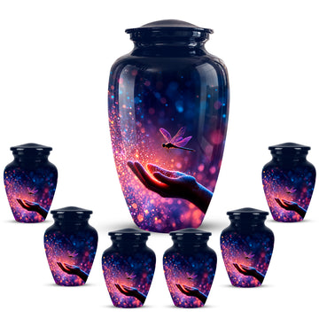10 inch Large Urn with 6 Keepsake 3 inch