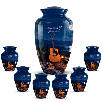 10 inch Large Urn with 6 Keepsake 3 inch