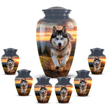 10 inch Large Urn with 6 Keepsake 3 inch