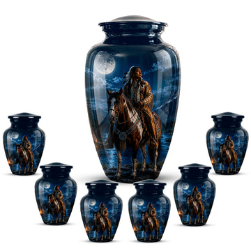 10 inch Large Urn with 6 Keepsake 3 inch