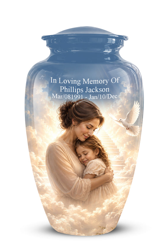 Heavenly Mom With Daughter Urn - Beautifully Customized Urns For Women