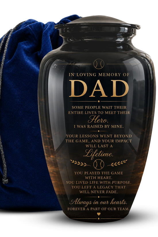 Personalized Black Urns For Dad - Quotes Aluminum Memorial Urns For Father