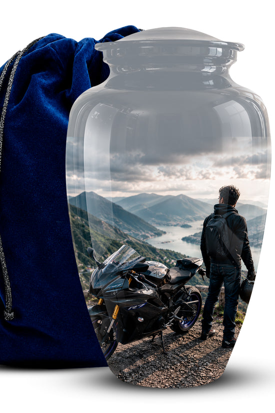 Mountain Rider Cremation Urn - Peaceful Tribute Urns For Motorbike Rider's Ashes