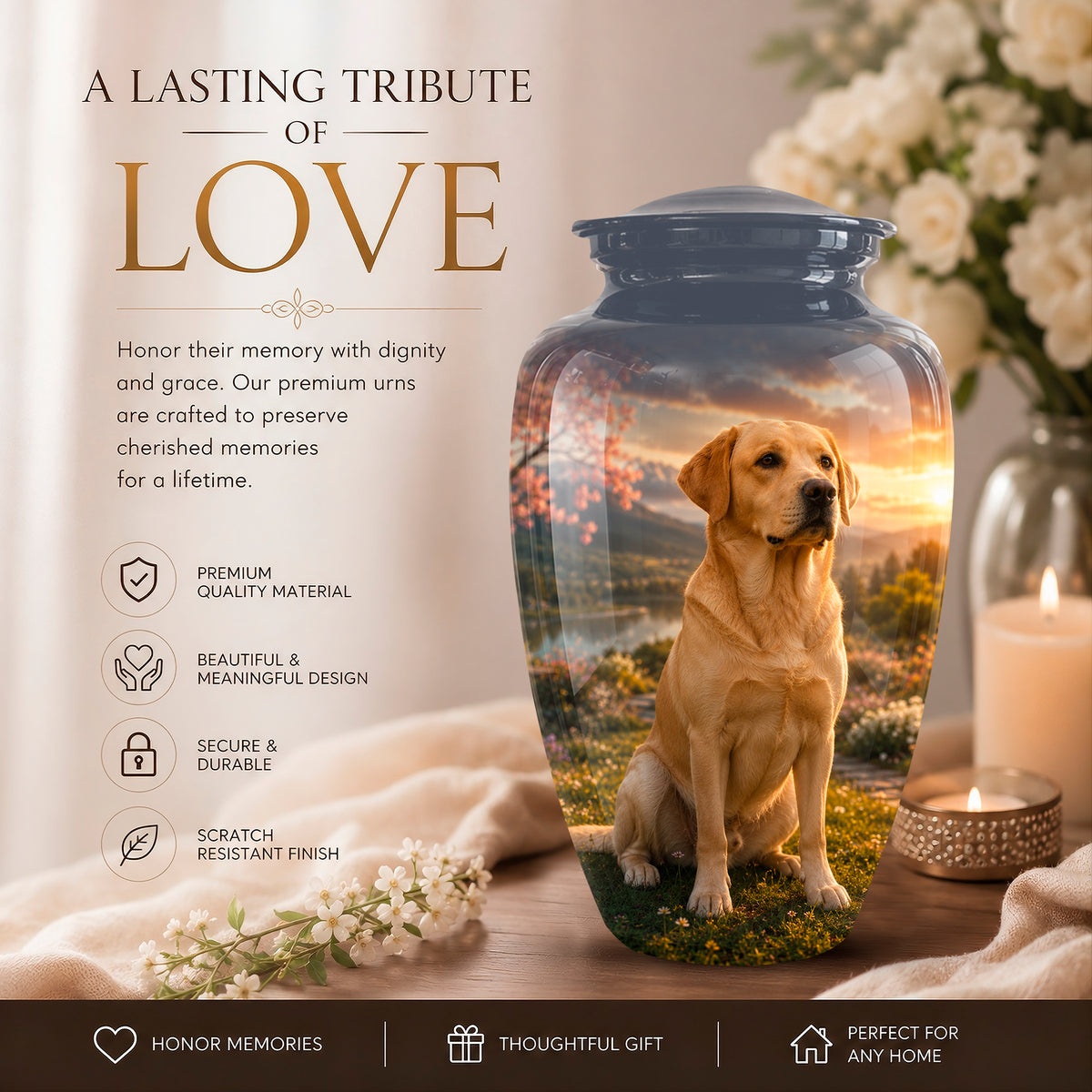 Dachshund Dog Cremation - Custom Human & Pet Bond Tribute Urns For Ashes