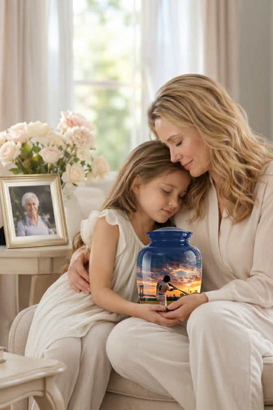 Personalized Baseball Hitter Cremation Urn - Handcrafted Urn For Athletes Ashes
