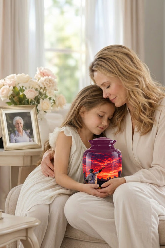 Personalized Sunset Stadium Baseball Cremation Urn For Pitcher's Ashes