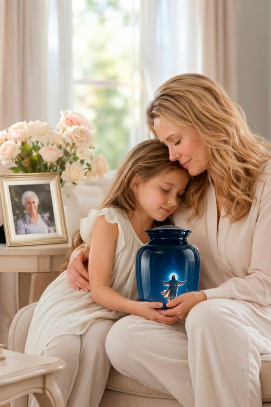Personalized Jesus Memorial Urn – Religious Cremation Urn For Ashes