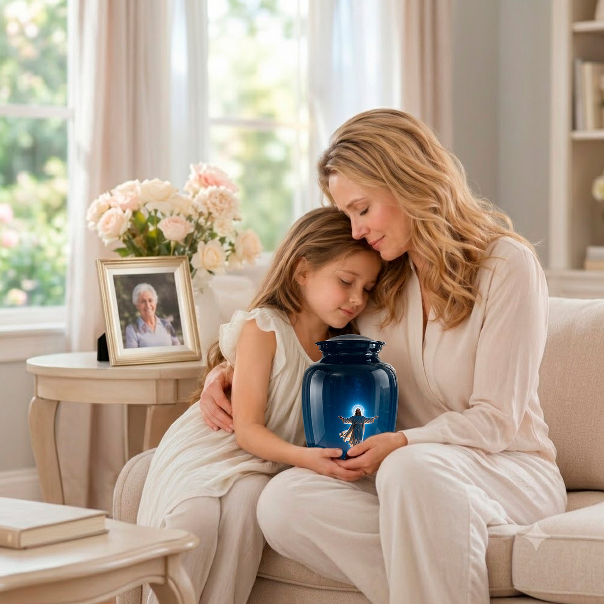 Personalized Jesus Memorial Urn – Religious Cremation Urn For Ashes