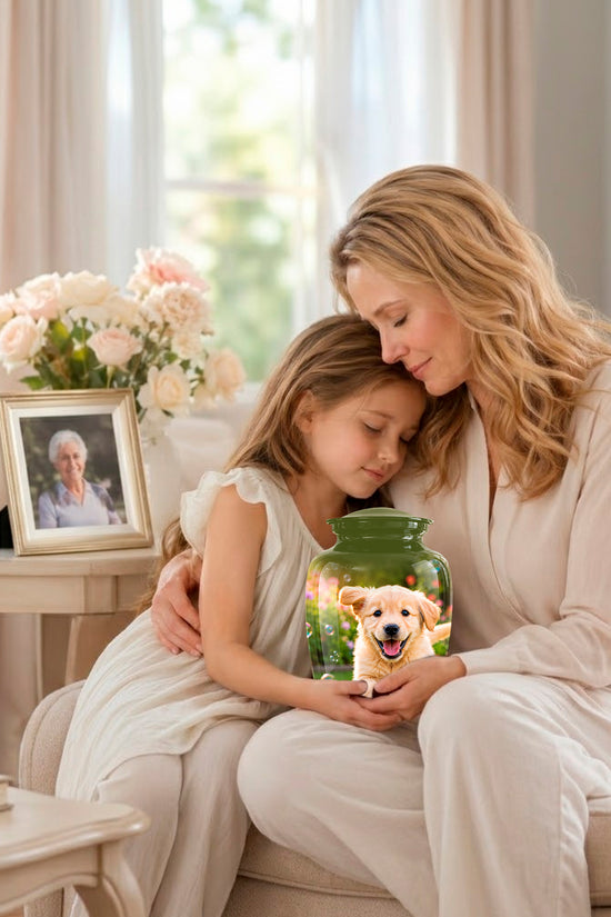 Playful Pet Puppy Cremation Urn - Custom Memorial Urns For Dog Ashes