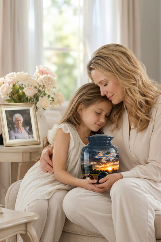Personalized Baseball Bat & Accessories Urn - Sunset Funeral Urns For Ashes