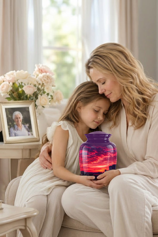 Sunset Baseball Ground Funeral Urn - Custom Burial Urns For Athletes Ashes