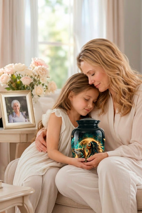 Native American Eagle Urn – Personalized Warrior Memorial Ashes Keepsake