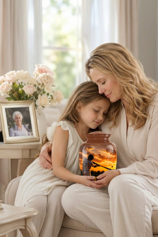 Personalized Baseball Hitters Cremation Urn - Handcrafted Memorial Urns For Ashes