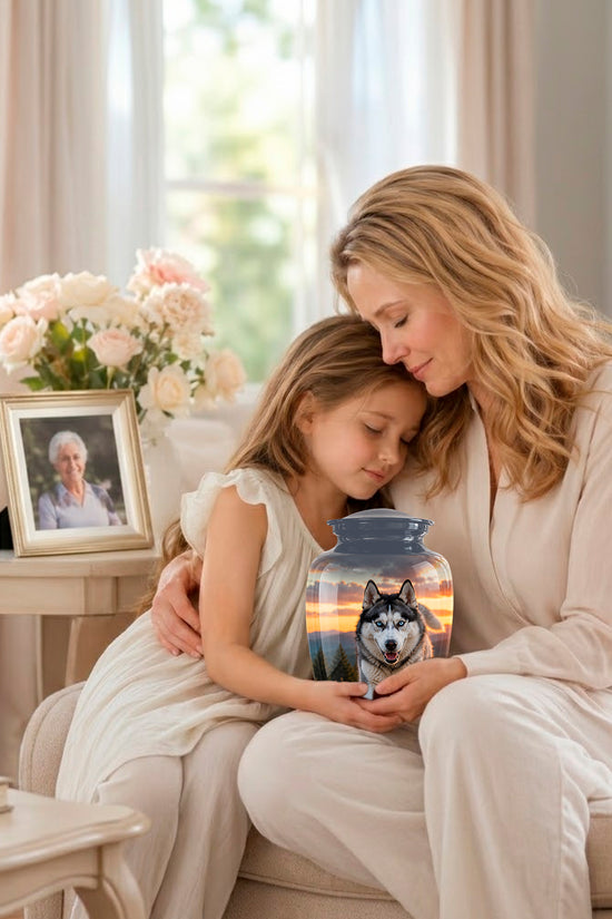 Siberian Husky Dog Memorial Urn – Custom Aluminum Pet Cremation Urn