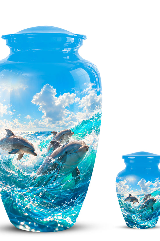 Dolphin Cremation Urns For Ashes - Leaping Dolphin Ocean Urns For Ashes