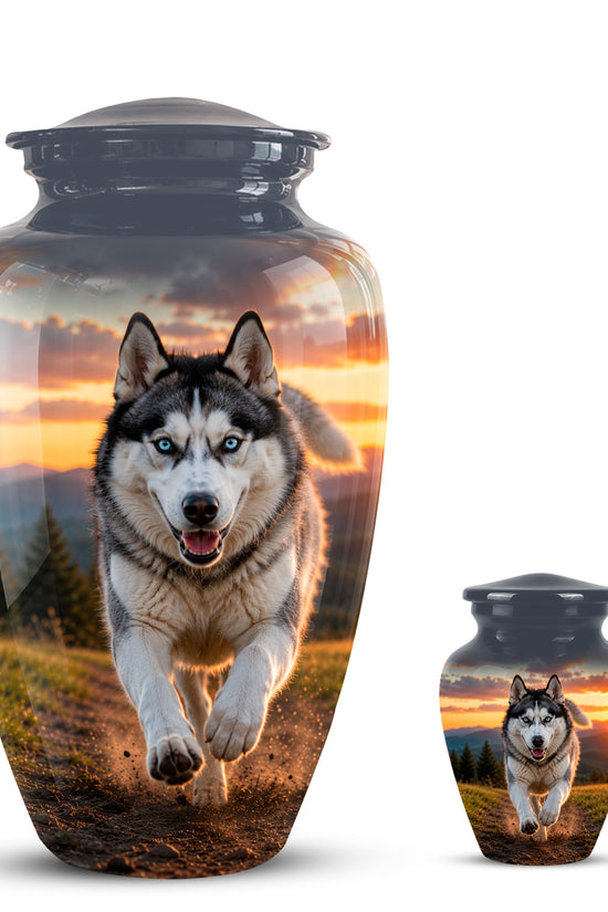 Siberian Husky Dog Memorial Urn – Custom Aluminum Pet Cremation Urn