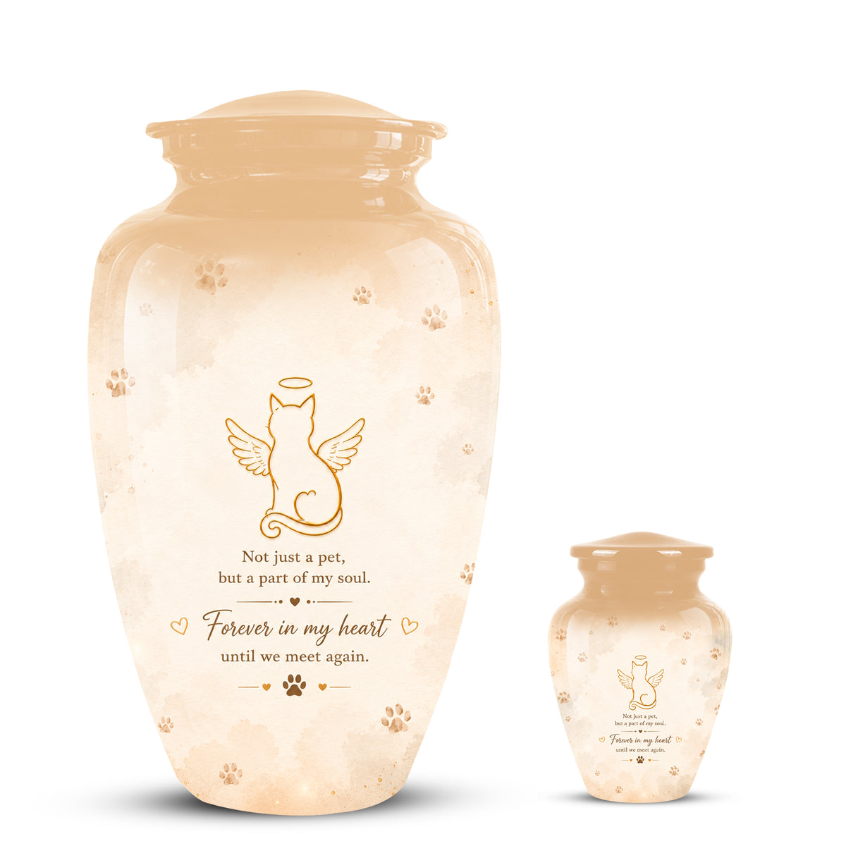 Personalized Cat Cremation Aluminum Urn – Artistic Pet Ashes Memorial