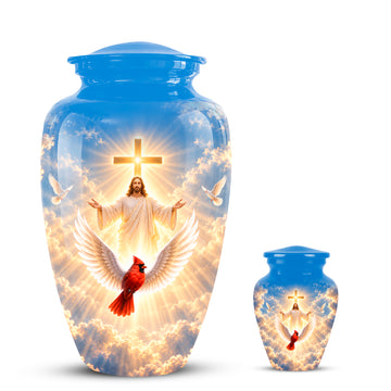 10 inch Large Urn with 1 Keepsake 3 inch